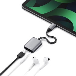 Аудио адаптер Satechi USB-C to 3.5mm Audio & PD Adapter - Space