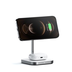 Стойка за зареждане Satechi Aluminium 2-in-1 Magnetic Wireless