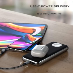 Външна батерия Satechi Quatro Wireless Power Bank - Space Grey