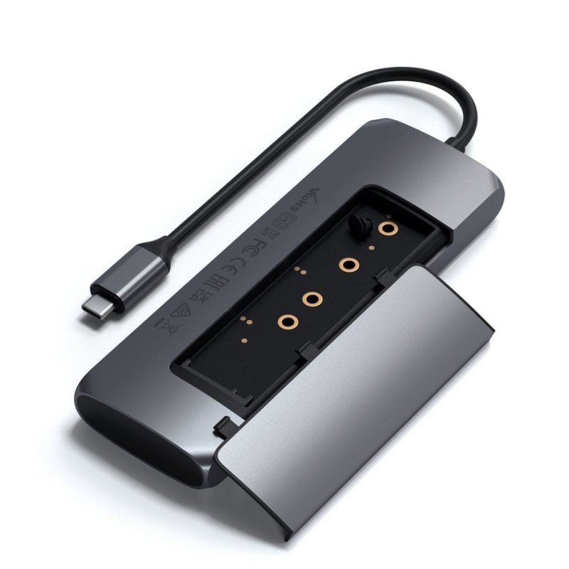 Хъб Satechi USB-C Hybrid Multiport adapter (SSD Enclosure) - Хъб Satechi USB-C Hybrid Multiport adapter (SSD Enclosure) -