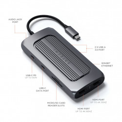 Хъб Satechi Aluminium USB-C Multiport MX Adapter - Space Grey