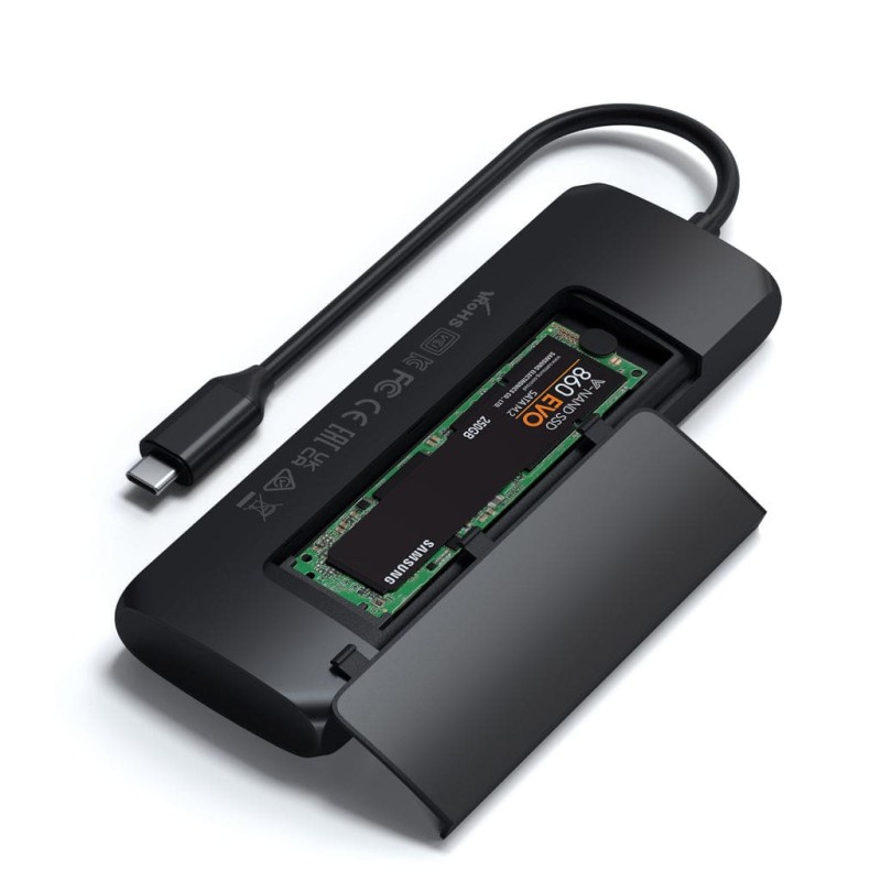 Хъб Satechi USB-C Hybrid Multiport adapter (SSD Enclosure) - Хъб Satechi USB-C Hybrid Multiport adapter (SSD Enclosure) -