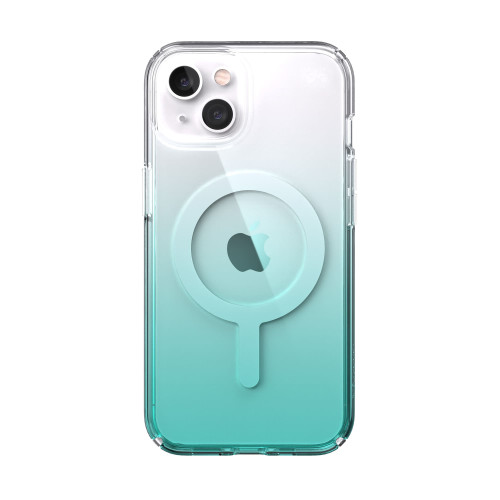 Kалъф Speck за iPhone 13, Ombre with MagSafe, Clear/Fantasy Teal Fade