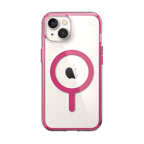 Kалъф Speck iPhone 14, Presidio Perfect-Clear with Impact Geometry MagSafe, Clear/DigitalPink