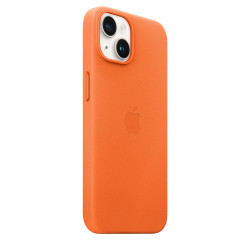 Кожен калъф Apple iPhone 14 Leather Case with MagSafe, Orange