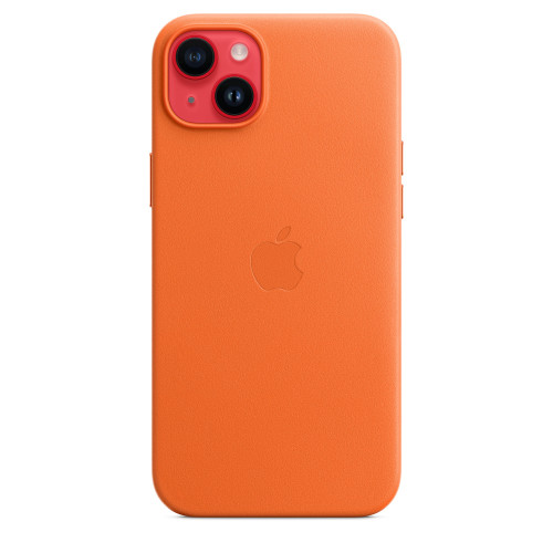 Кожен калъф Apple iPhone 14 Plus Leather Case with MagSafe, Orange