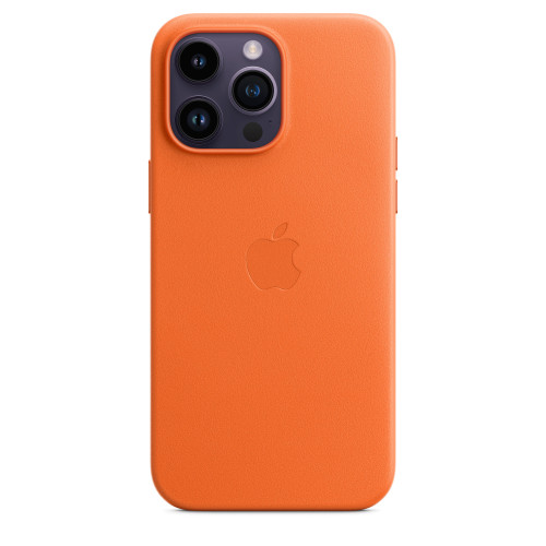 Кожен калъф Apple iPhone 14 Pro Max Leather Case with MagSafe, Orange