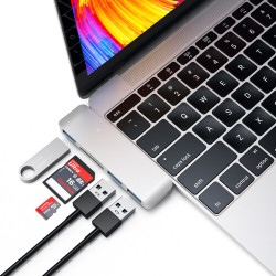 Хъб Satechi Aluminium Type-C USB COMBO Hub (3x USB 3.0,MicroSD)
