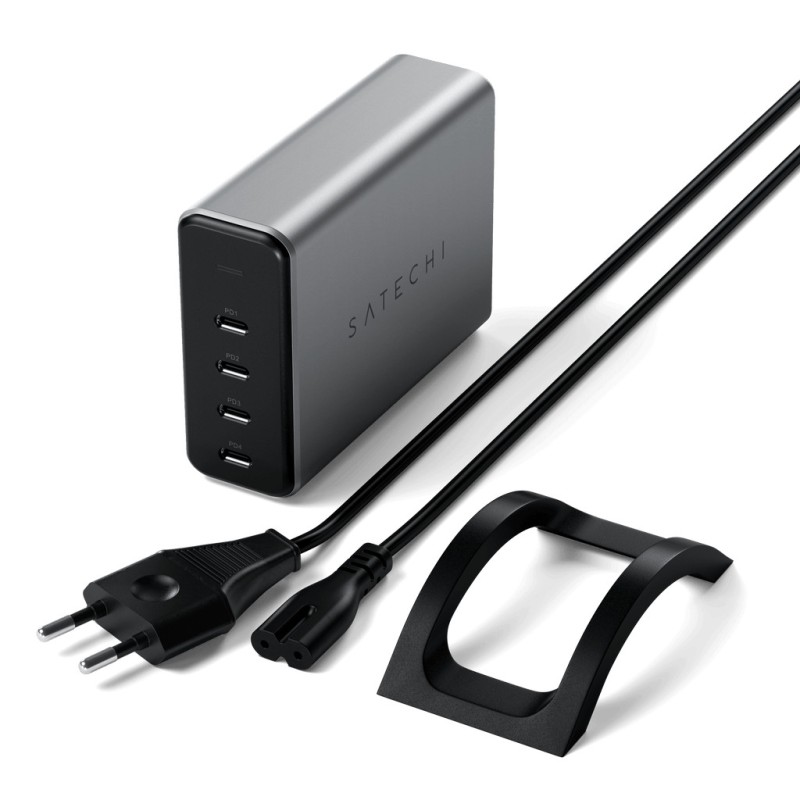 Зарядно Satechi 165W USB-C 4-PORT PD GAN Charger (4xUSB-C up to Зарядно Satechi 165W USB-C 4-PORT PD GAN Charger (4xUSB-C up to