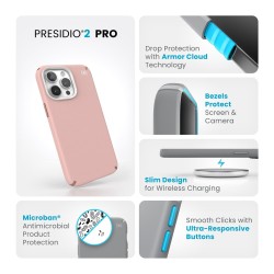 Калъф Speck iPhone 15 Pro Max Presidio2 Pro, Dahlia Pink/Rose