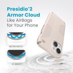 Калъф Speck iPhone 15 Presidio2 Grip, Bleached Bone/Heirloom