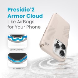 Калъф Speck iPhone 15 Pro Presidio2 Grip, Bleached