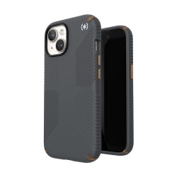 Калъф Speck iPhone 15 Presidio2 Grip, Charcoal Grey/Cool Bronze
