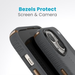 Калъф Speck iPhone 15 Presidio2 Grip, Charcoal Grey/Cool Bronze