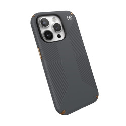 Калъф Speck iPhone 15 Pro Presidio2 Grip, Charcoal Grey/Cool