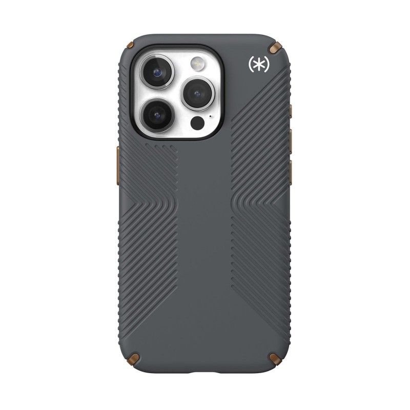 Калъф Speck iPhone 15 Pro Presidio2 Grip, Charcoal Grey/Cool Калъф Speck iPhone 15 Pro Presidio2 Grip, Charcoal Grey/Cool