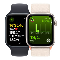 Часовник Apple Watch SE2 v2 Cellular 44mm Midnight Alu Case w Midnight Sport Band - S/M