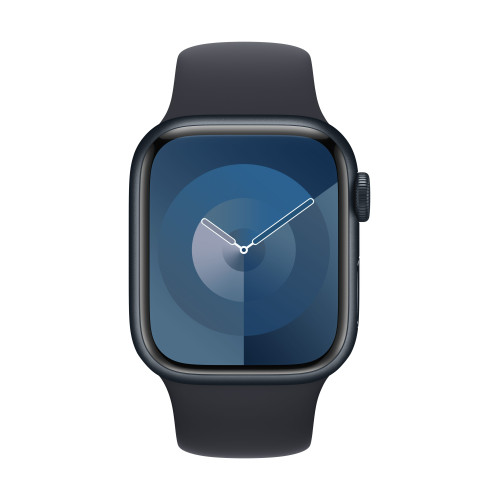 Часовник Apple Watch Series 9 GPS 41 mm Aluminium Case Sport Band, Midnight/Midnight - S/M