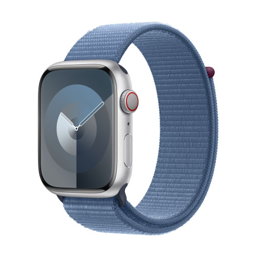 Часовник Apple Watch S9 Cellular 45mm Silver Alu Case w Winter Blue Sport Loop