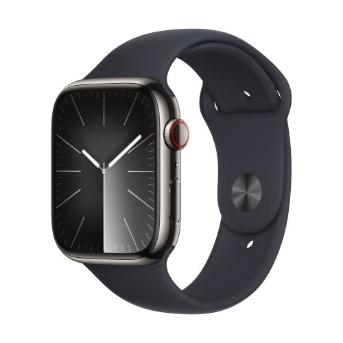 Часовник Apple Watch S9 Cellular 45mm Graphite Stainless Steel Case w Midnight Sport Band - S/M