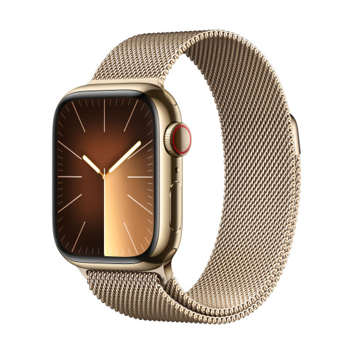 Часовник Apple Watch S9 Cellular 41mm Gold Stainless Steel Case w Gold Milanese Loop