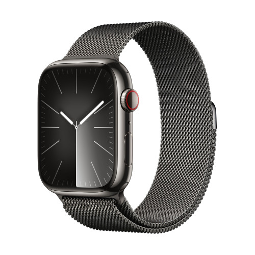 Часовник Apple Watch S9 Cellular 45mm Graphite Stainless Steel Case w Graphite Milanese Loop
