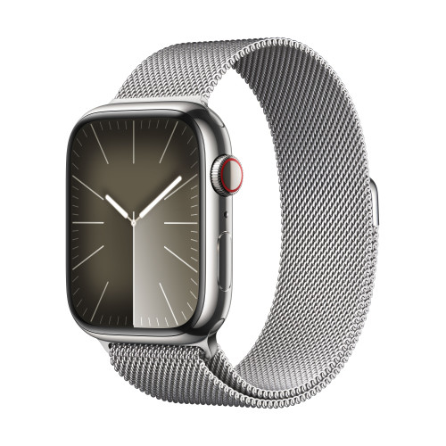 Часовник Apple Watch S9 Cellular 45mm Silver Stainless Steel Case w Silver Milanese Loop