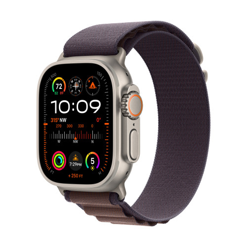 Часовник Apple Watch Ultra2 Cellular, 49mm Titanium Case w Indigo Alpine Loop - Medium