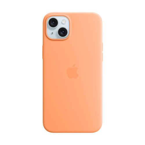 Силиконов калъф Apple iPhone 15 Plus Silicone Case with MagSafe, Orange Sorbet