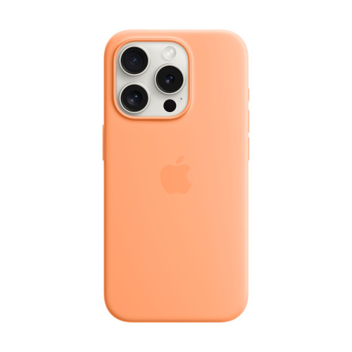 Силиконов калъф Apple iPhone 15 Pro Silicone Case with MagSafe, Orange Sorbet