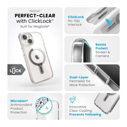 Kалъф Presidio Perfect-Clear MagSafe With Click&Lock iPhone 15
