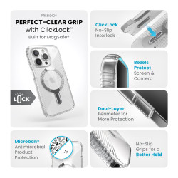 Калъф Speck Presidio Perfect-Clear Grip, за iPhone 15 Pro