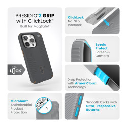 Калъф Speck Presidio2 Grip, за iPhone 15 Pro, MagSafe +