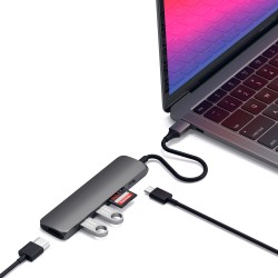 Хъб Satechi Type-C Slim Multimedia Adapter V2 - Space Grey