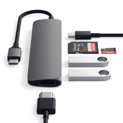 Хъб Satechi Type-C Slim Multimedia Adapter V2 - Space Grey