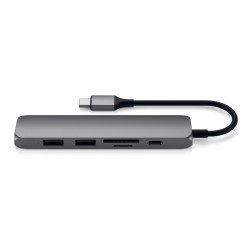 Хъб Satechi Type-C Slim Multimedia Adapter V2 - Space Grey