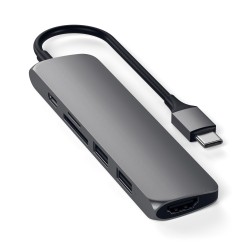 Хъб Satechi Type-C Slim Multimedia Adapter V2 - Space Grey