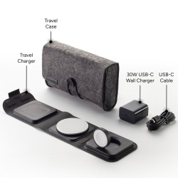 Зарядно устройство 3-in-1 travel charger with MagSafe, Black