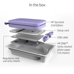 Мобилен принтер за снимки HP SPROCKET 2X3" PURPLE