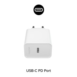 Зарядно Mophie Essentials ACC PWR Adapter USB-C 20W PD White-EU