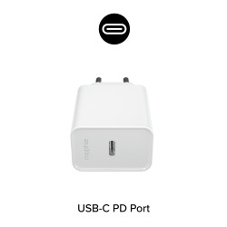 Зарядно Mophie Essentials ACC PWR Adapter USB-C 20W PD White-EU