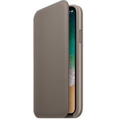 Калъф Apple iPhone X Leather Folio - Taupe