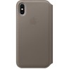 Калъф Apple iPhone X Leather Folio - Taupe