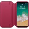 Калъф Apple iPhone X Leather Folio - Berry