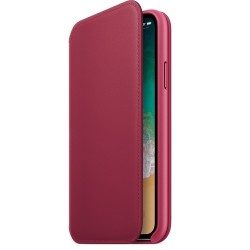 Калъф Apple iPhone X Leather Folio - Berry