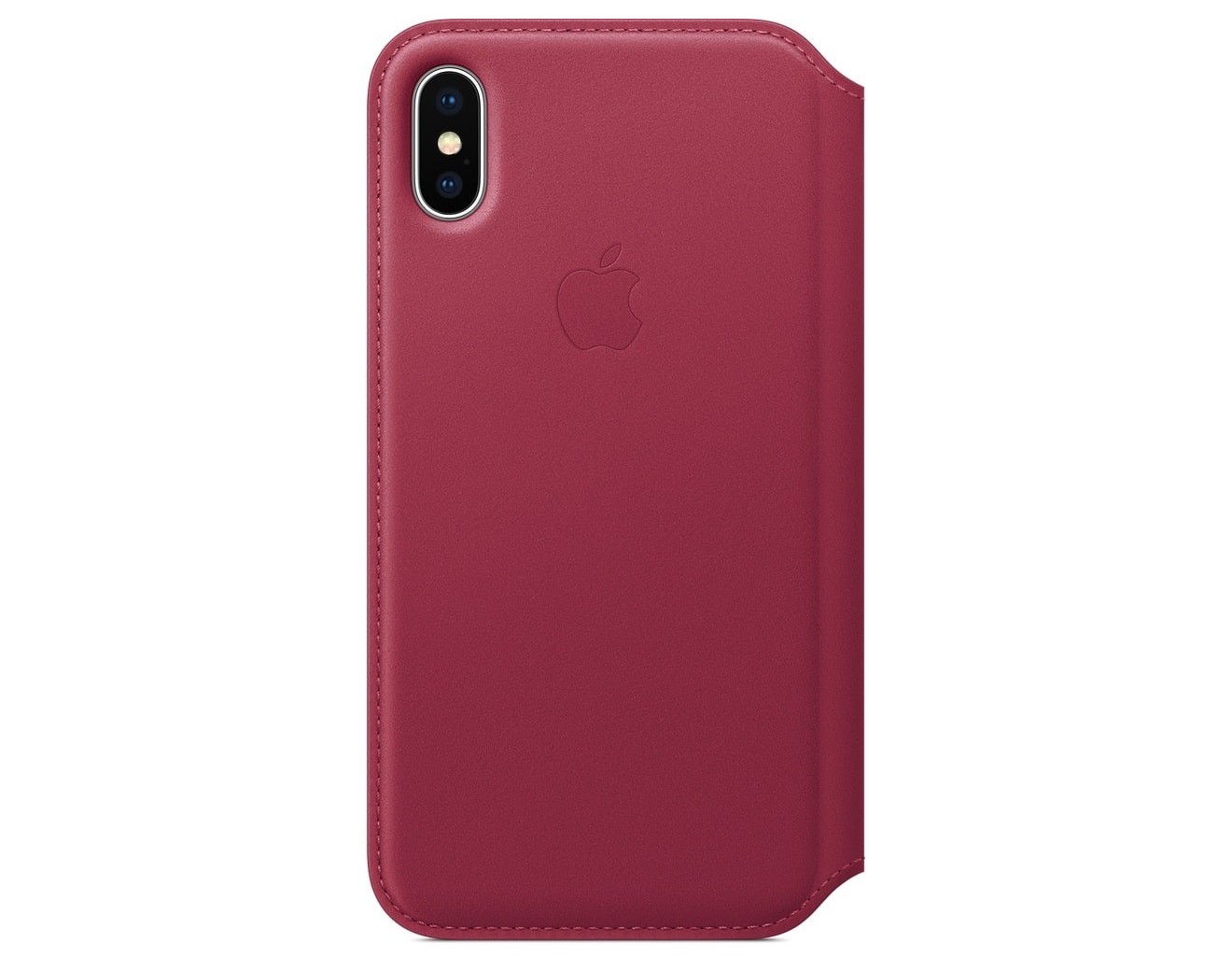 Калъф Apple iPhone X Leather Folio - Berry