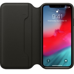 Apple iPhone XS Leather Folio - Black