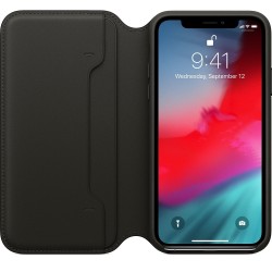 Apple iPhone XS Leather Folio - Black