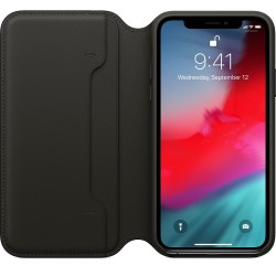 Apple iPhone XS Leather Folio - Black